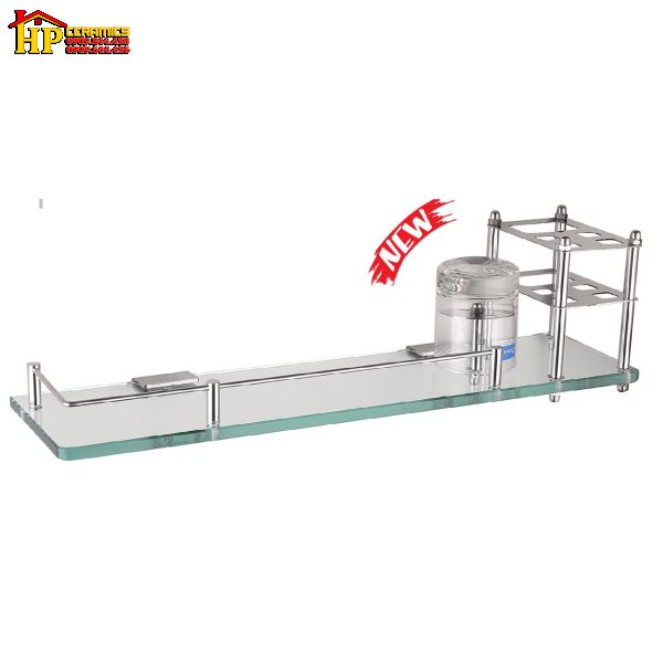 KỆ KIẾNG ĐA NĂNG 2IN1 KÈM ỐNG ĐỂ BÀN CHẢI VÀ LY INOX 304