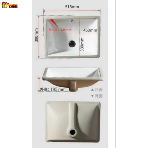 LAVABO TRẮNG SỨ ÂM BÀN LB45 NHẬP KHẨU CAO CẤP GIÁ RẺ