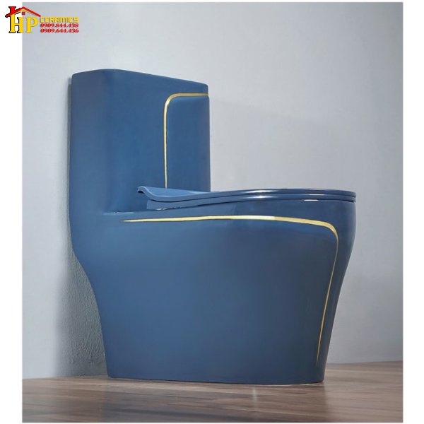 BÀN CẦU KHỐI MÀU XANH CHỈ VÀNG C018 NHẬP KHẨU CAO CẤP