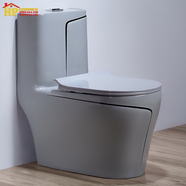 BÀN CẦU KHỐI MÀU XÁM CHỈ VÀNG C019