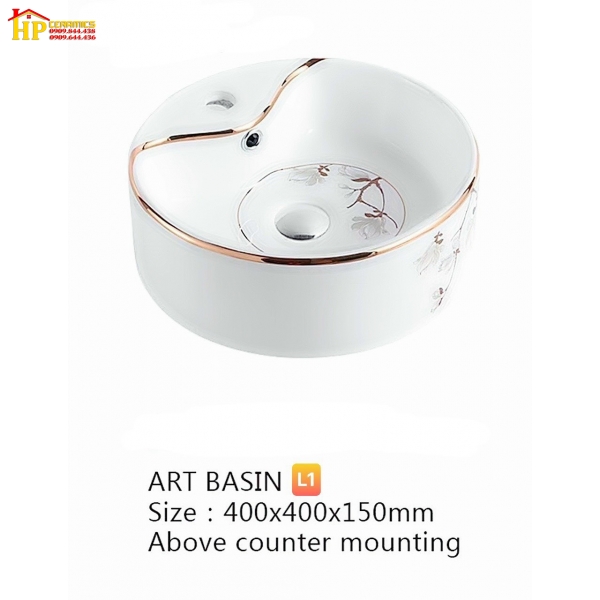 LAVABO SỨ TRẮNG IN HƯƠU LB05