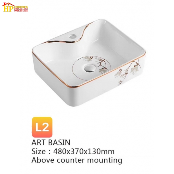 LAVABO SỨ TRẮNG HOA VĂN IN LB05-06
