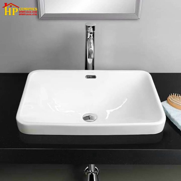 LAVABO BÁN ÂM MÀU TRẮNG LB25 NHẬP KHẨU CAO CẤP GIÁ RẺ