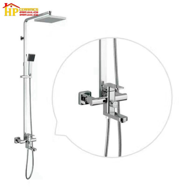 SEN CÂY TẮM ĐỨNG VUÔNG MẠ CROME  8102 CAO CẤP GIÁ RẺ