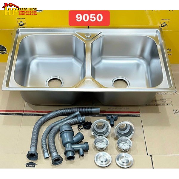 CHẬU RỬA CHÉN GIÁ RẺ 2 HỘC 90X50 NHẬP KHẨU CAO CẤP GIÁ RẺ
