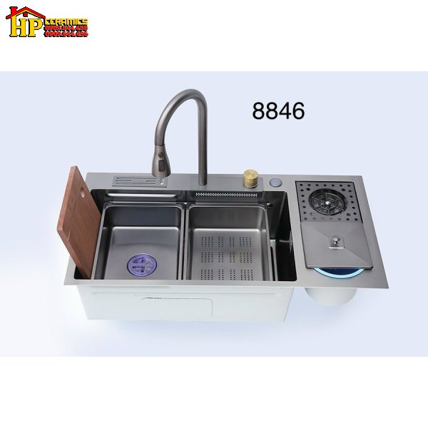 CHẬU RỬA CHÉN IONX NANO XÁM ĐA NĂNG 8846 NHẬP KHẨU CAO CẤP
