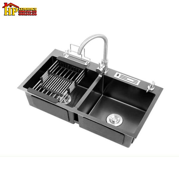 CHẬU RỬA CHÉN INOX PHỦ NANO 2 HỘC ĐỀU 82X45DT NHẬP KHẨU CAO CẤP