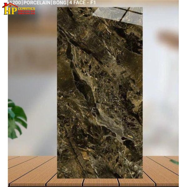 GẠCH LÁT NỀN 60X120 MÀU ĐEN HUYỀN BÍ PHA NÂU VÂN ĐÁ MARBLE ĐẬM 12023 CAO CẤP GIÁ RẺ