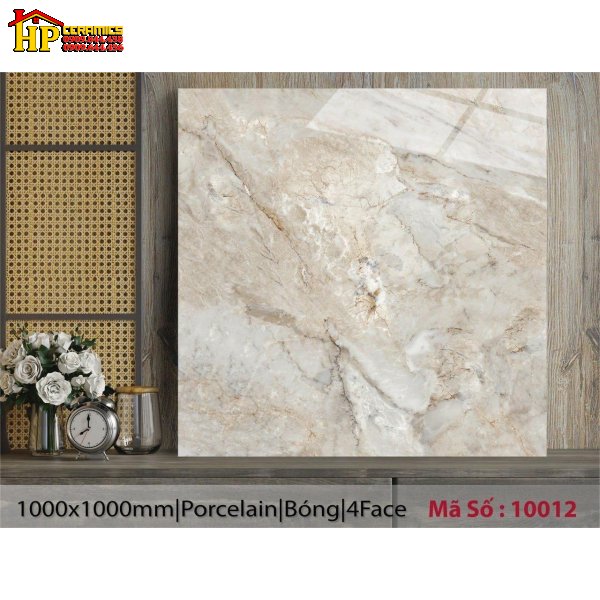 GẠCH LÁT NỀN 100X100 TRẮNG NGỌC TRAI KẾT HỢP KEM VÂN ĐÁ THẠCH ANH 10012 CAO CẤP GIÁ RẺ