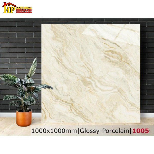 GẠCH LÁT NỀN 100X100 MÀU VÀNG KEM VÂN ĐÁ NGỌC THẠCH 1005 CAO CẤP GIÁ RẺ