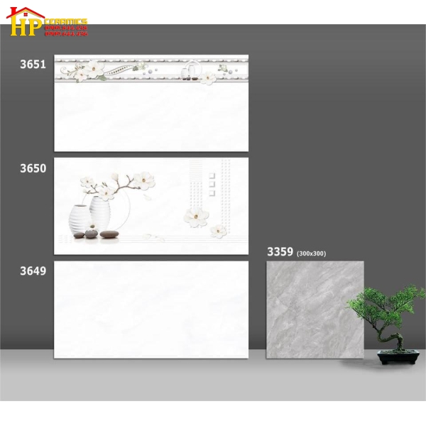 GẠCH ỐP TƯỜNG 30X60 VÂN MÂY TRẮNG XÁM 3651 CAO CẤP GIÁ RẺ