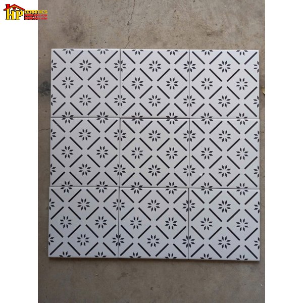 GẠCH TRANG TRÍ 20X20 MÀU TRẮNG BÔNG TÁM CÁNH NHỎ NHẬP KHẨU CAO CẤP