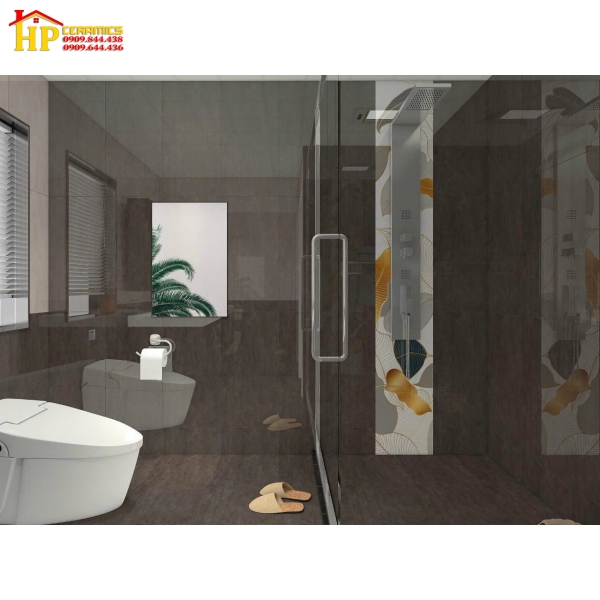 GẠCH ỐP LÁT 75X150 VÂN NÂU SANG TRỌNG