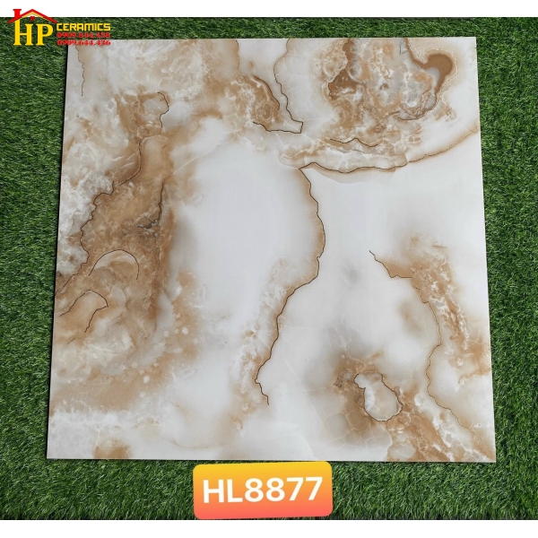 GẠCH LÁT NỀN 80X80 TRẮNG VÂN ĐÁ VÀNG 8877