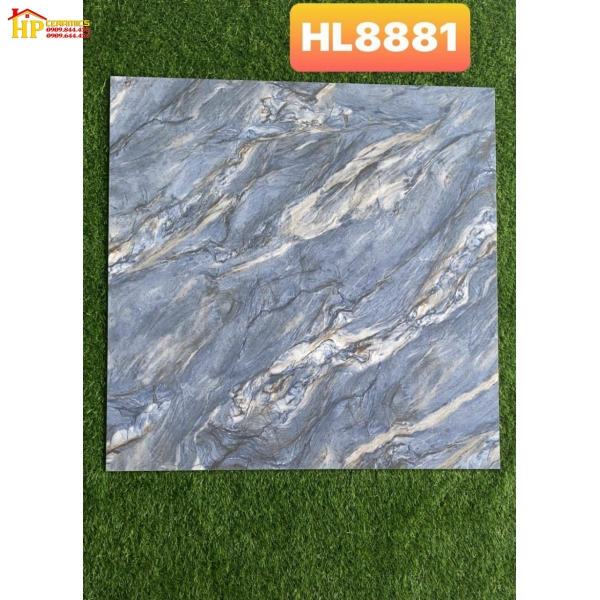 GẠCH LÁT NỀN 80X80 VÂN ĐÁ XÁM XANH ĐẬM 8881