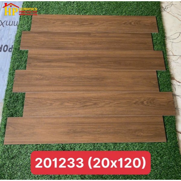 GẠCH LÁT NỀN 20X120 VÂN GỖ NÂU 233