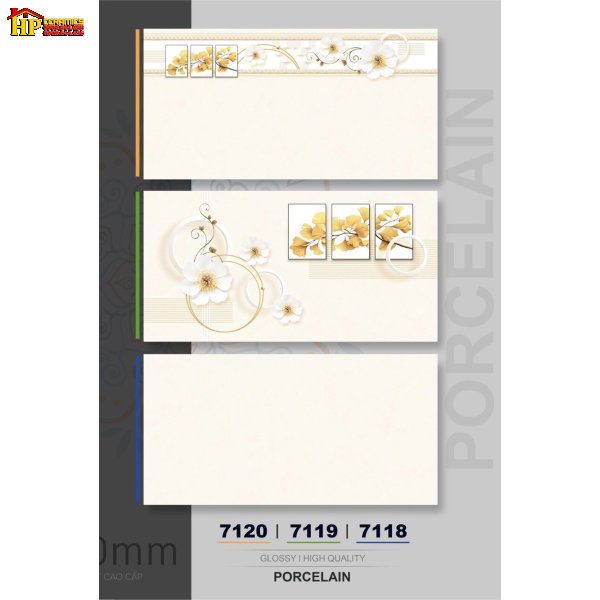 GẠCH ỐP TƯỜNG 30X60 VÂN VÀNG KEM ĐIỂM BÔNG VÀNG SIÊU BÓNG