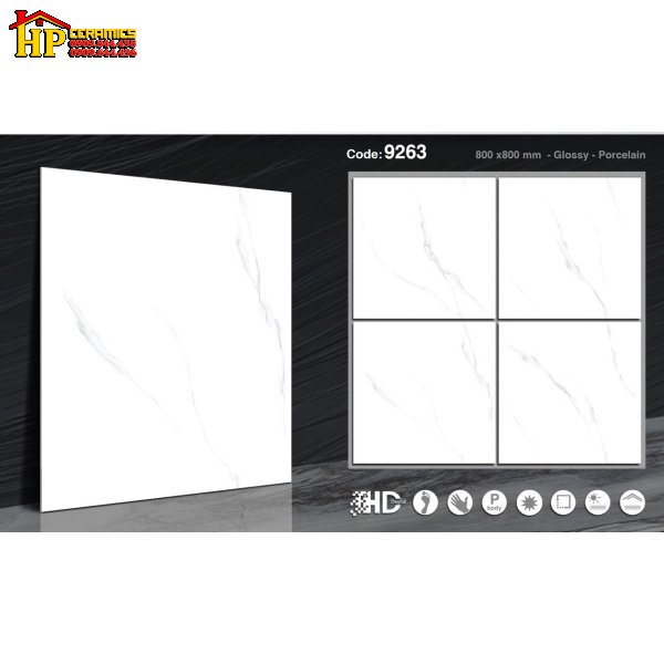 GẠCH LÁT NỀN 80X80 TRẮNG VÂN KHÓI 9263