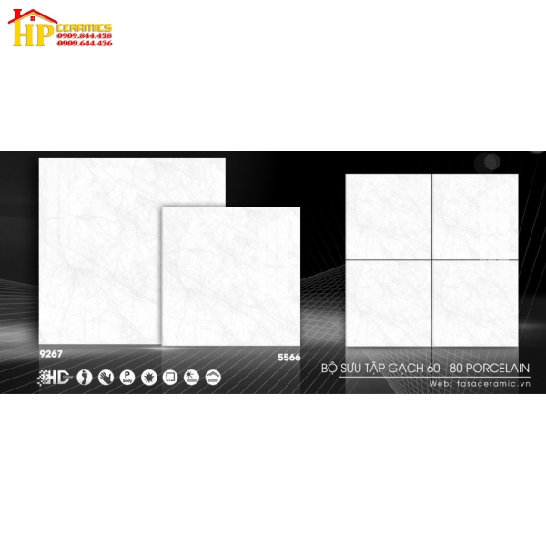 GẠCH LÁT NỀN 80X80 VÂN XÁM CHỈ 9267