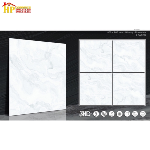 GẠCH LÁT NỀN 80X80 VÂN MÂY XÁM XANH 