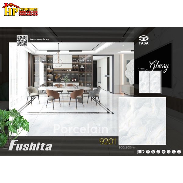 GẠCH LÁT NỀN 80X80 VÂN MÂY XANH XÁM 9201