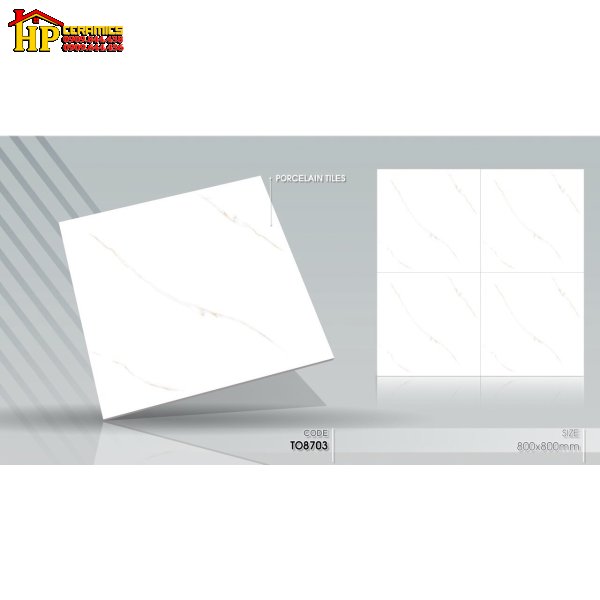GẠCH LÁT NỀN 80X80 TRẮNG VÂN CHỈ NÂU 8703