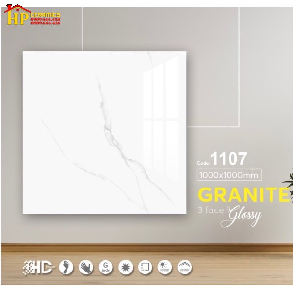 GẠCH LÁT NỀN 100X100 TRẮNG VÂN KHÓI NHẸ 1107