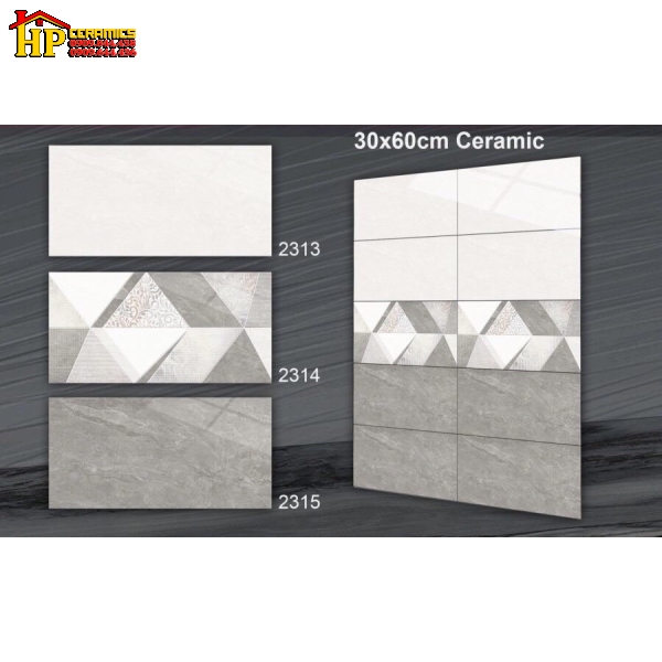 GẠCH ỐP TƯỜNG 30X60 VÂN ĐÁ XÁM 2325