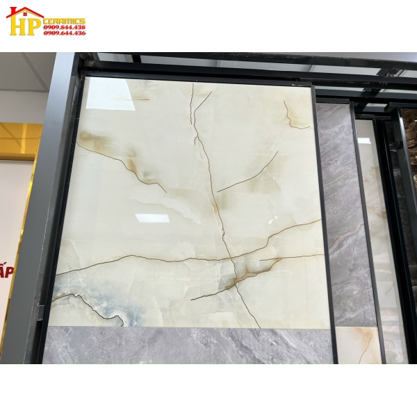 GẠCH LÁT NỀN VÂN ĐÁ XANH VÀNG KHẮC KIM CAO CẤP