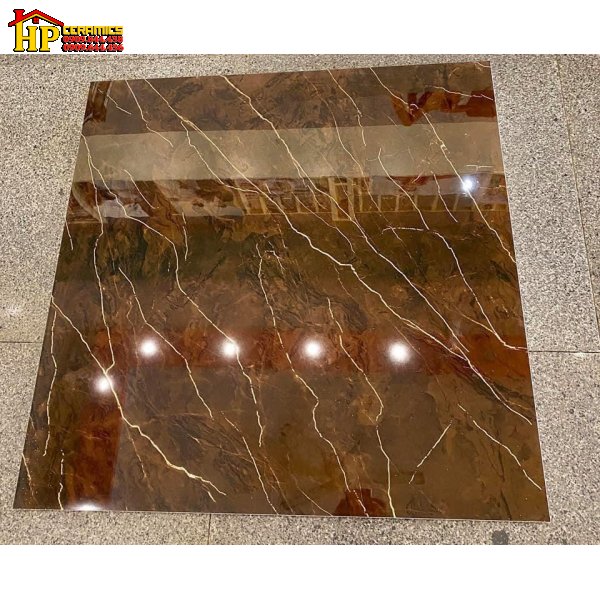 GẠCH LÁT NỀN 80X80 MÀU NÂU ĐẬM CHỈ VÀNG