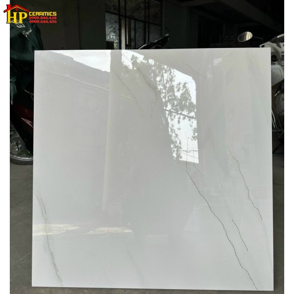 GẠCH LÁT NỀN 80X80 TRẮNG  VÂN NHẸ KHẮC KIM