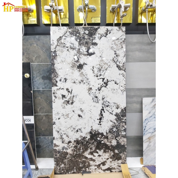 GẠCH LÁT NỀN 80X160 VÂN ĐÁ LOANG TRẮNG ĐEN CAO CẤP