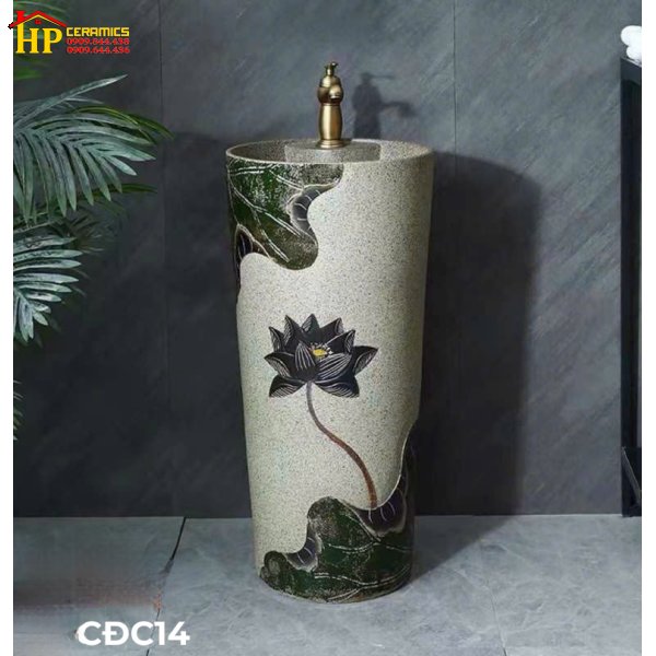 CHẬU LAVABO SỨ MỸ THUẬT TRỤ CĐC14