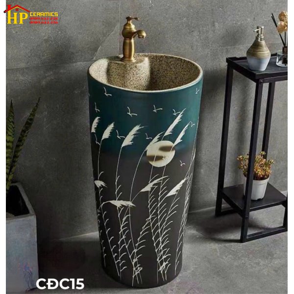 CHẬU LAVABO SỨ MỸ THUẬT TRỤ CĐC15