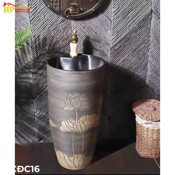 CHẬU LAVABO SỨ MỸ THUẬT TRỤ CĐC16