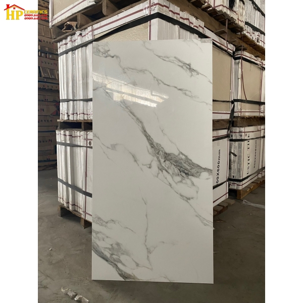 GẠCH LÁT NỀN 60X120 TRẮNG VÂN KHÓI CAO CẤP 