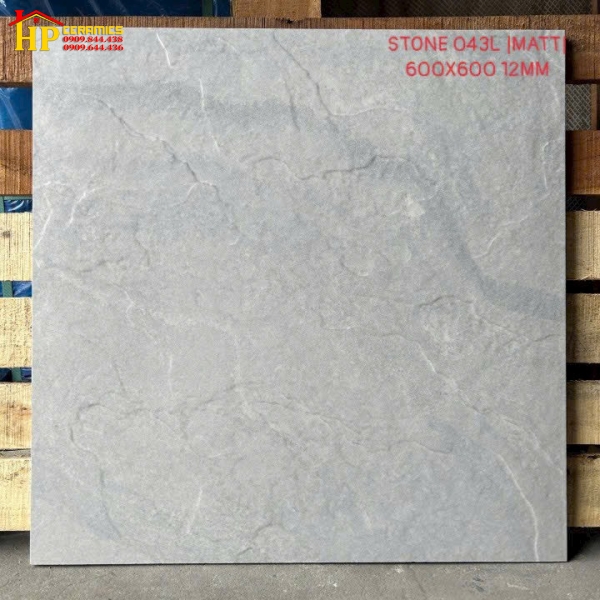 GẠCH LÁT NỀN 60X60 DÀY 12MM VÂN ĐÁ XÁM
