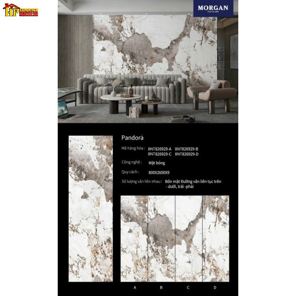 GẠCH LÁT NỀN 80X260 VÂN ĐÁ PANDORA 929