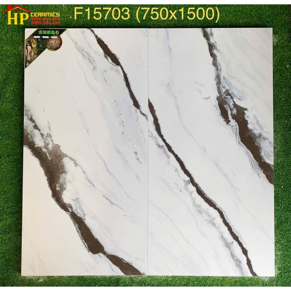GẠCH ỐP LÁT 75X150 TRẮNG VÂN ĐEN 703 CAO CẤP