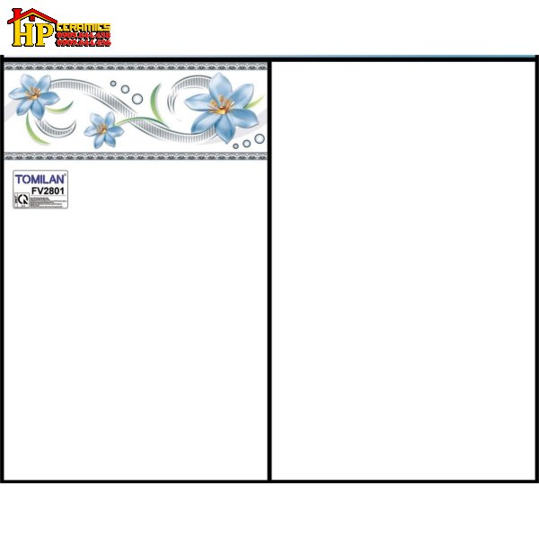 GẠCH ỐP TƯỜNG 25X40 TRẮNG TRƠN ĐIỂM BÔNG XANH GIÁ RẺ 2801