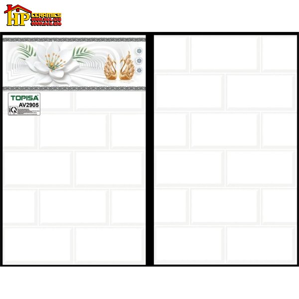 GẠCH ỐP TƯỜNG 25X40 TRẮNG Ô CHỮ NHẬT ĐIỂM THIÊN NGA 2905