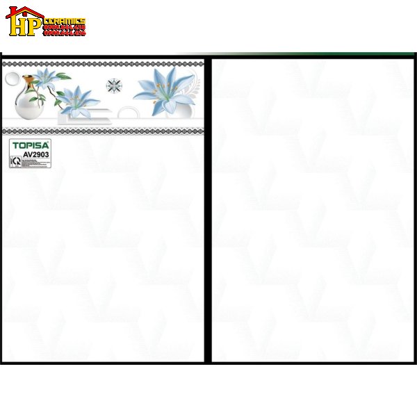 GẠCH ỐP TƯỜNG TRẮNG HIỆU ỨNG ĐIỂM BÔNG XANH GIA RẺ 2903