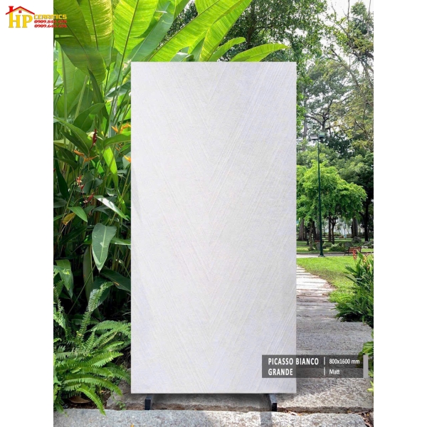 GẠCH LÁT NỀN 80X160 TRẮNG VÂN XÁM SỌC XÉO CAO CẤP