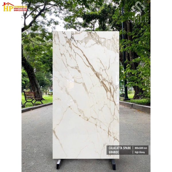 GẠCH LÁT NỀN 80X160 TRẮNG VÂN KHÓI NÂU CAO CẤP