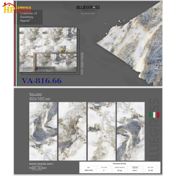 GẠCH LÁT NỀN 80X160 VÂN ĐÁ MARBLE 816.66