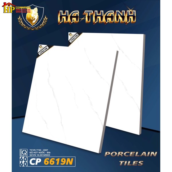 GẠCH LÁT NỀN 60X60 TRẮNG VÂN KHÓI GIÁ RẺ 6619