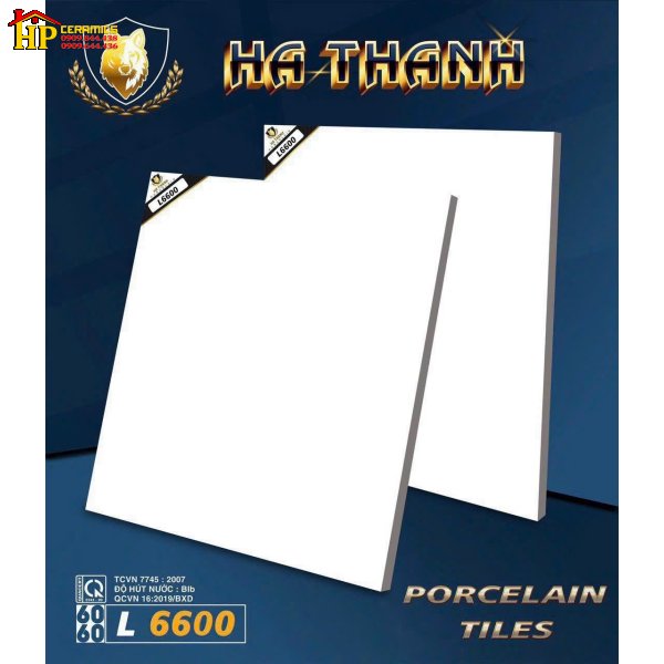 GẠCH LÁT NỀN 60X60 TRẮNG TRƠN 6600