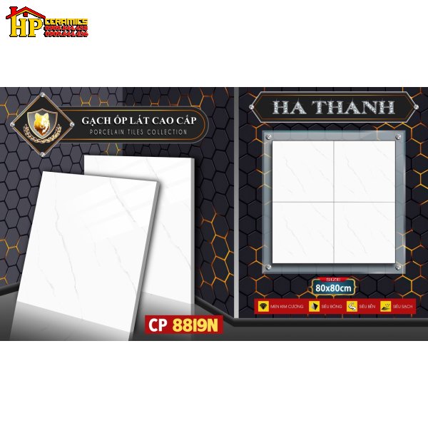 GẠCH LÁT NỀN 80X80 TRẮNG VÂN KHÓI NHẸ 8819