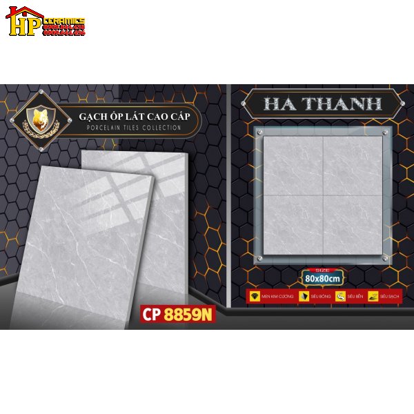 GẠCH LÁT NỀN 80X80 VÂN ĐÁ XÁM 8859