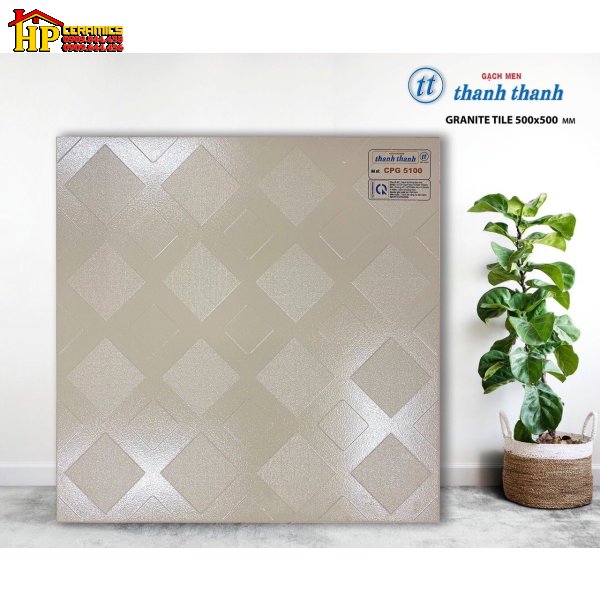 GẠCH LÁT NỀN 50X50 ĐÁ ĐỒNG CHẤT MÀU KEM NHIỀU Ô NHỎ 5100